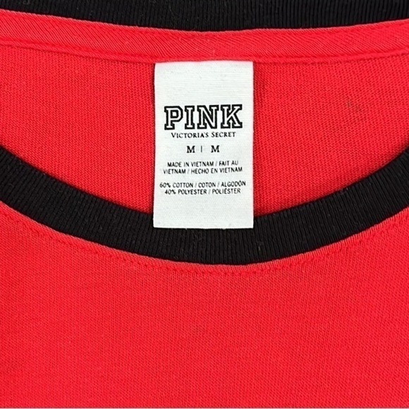 VS Pink Long Sleeve Crew Neck Top - Silver Bling - Size Medium - Picture 5 of 8